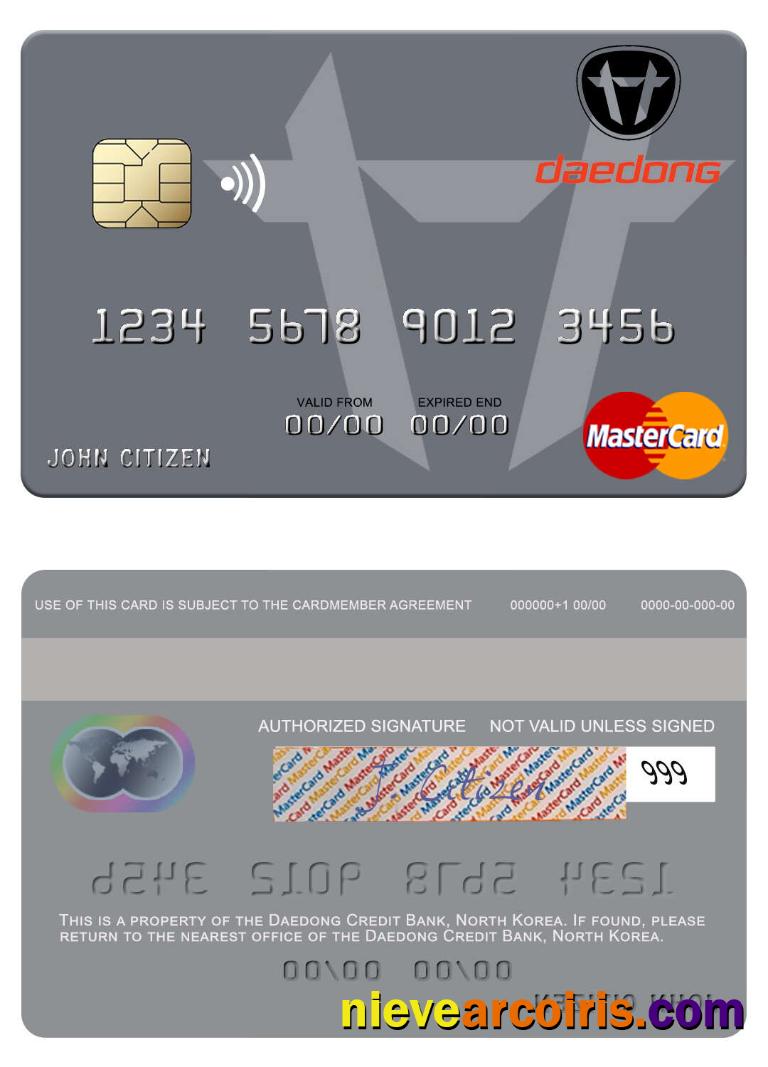 North Korea Daedong Credit Bank mastercard